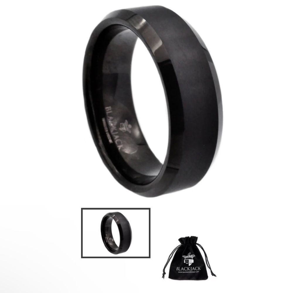 Mens Black Plated
Tungsten Ring
